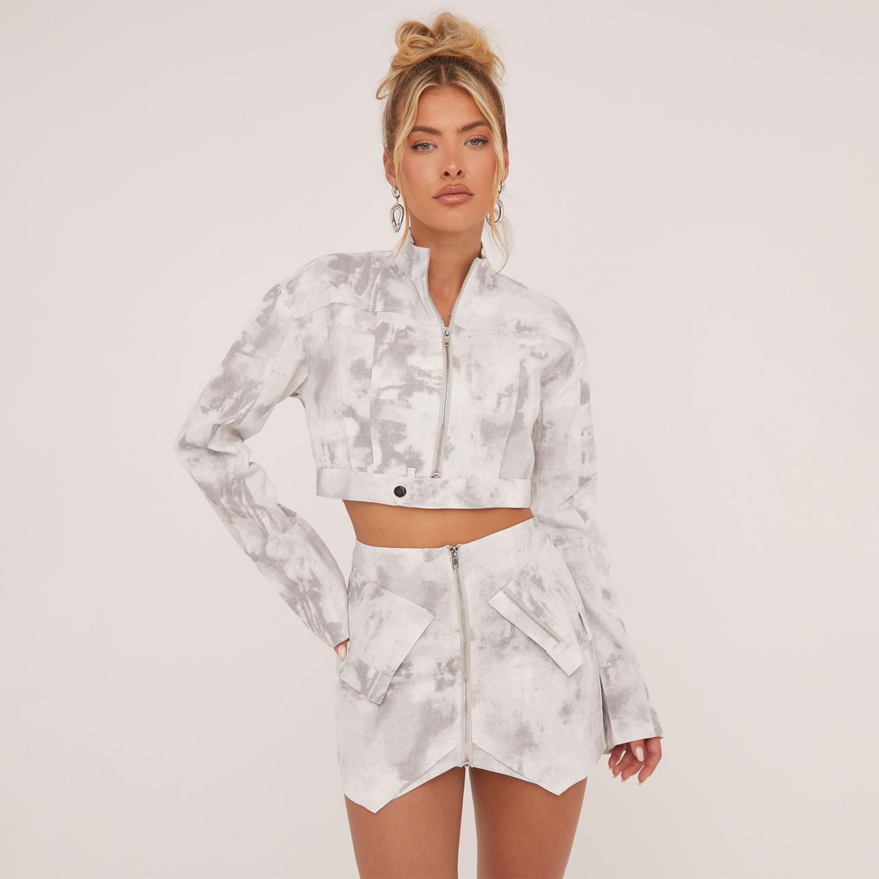 Crop Jacket Acid Wash